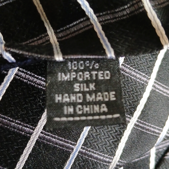 Stanfford Executive Neck Tie Black & Silver - Picture 5 of 6